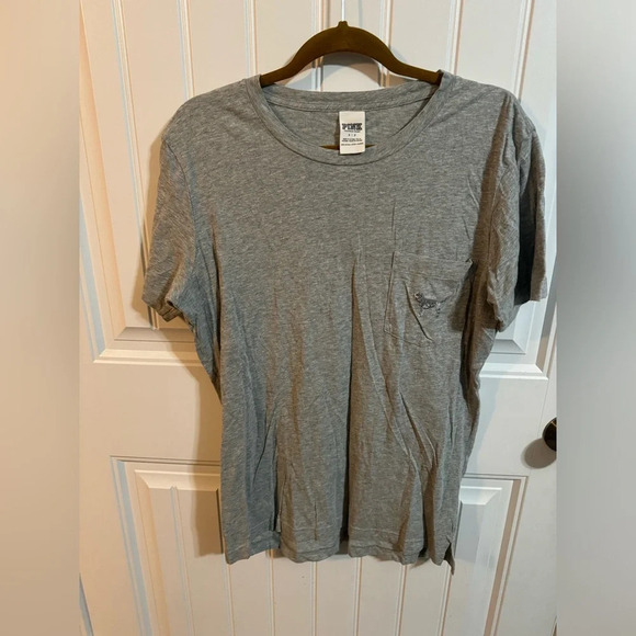 Victoria’s Secret PINK Gray Oversized Tee w/ Sequin Dog - Picture 2 of 6